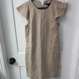 Banana Republic Tan Flutter Sleeve Mini Dress